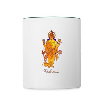 Hindu God - Vishnu - Contrasting Mug - white/dark green - Front