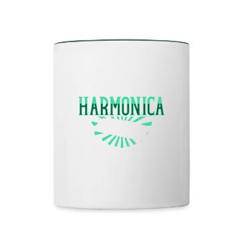 My harmonica is all I reed - Mundharmonika - Contrasting Mug - white/dark green - Front