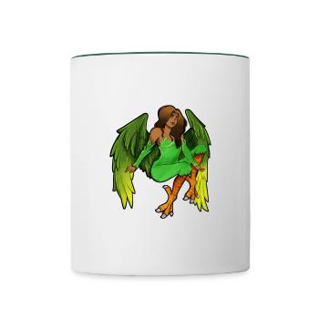 Harpie - Mug contrasté - blanc/vert foncé - Devant