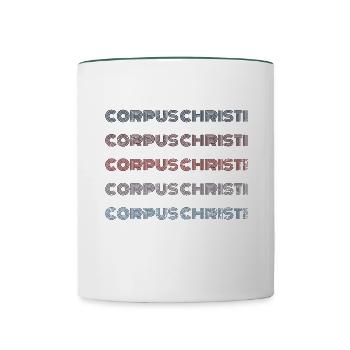 Vintage USA Stadt - Retro Corpus Christi - Tasse zweifarbig - Weiß/Dunkelgrün - Vorne