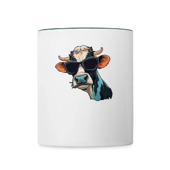 Papa Mama Sonnenbrille - Normande - Tasse zweifarbig - Weiß/Dunkelgrün - Vorne
