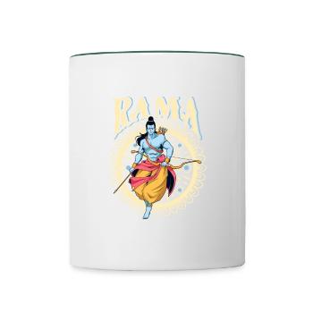 Hindu God - Rama - Contrasting Mug - white/dark green - Front