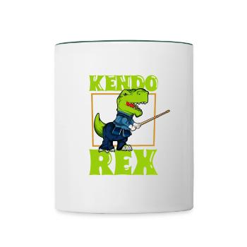 TREX does kendo - Contrasting Mug - white/dark green - Front