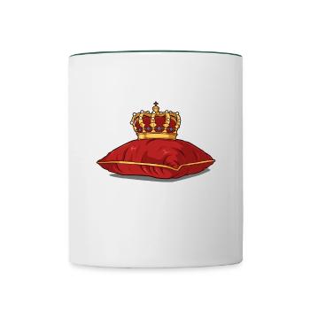 Couronne ornée royale - Royalcore - Mug contrasté - blanc/vert foncé - Devant