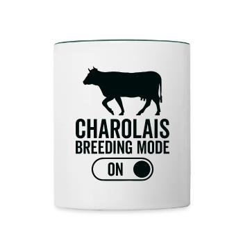 Mode d’élevage de vaches activé - Charolais - Mug contrasté - blanc/vert foncé - Devant