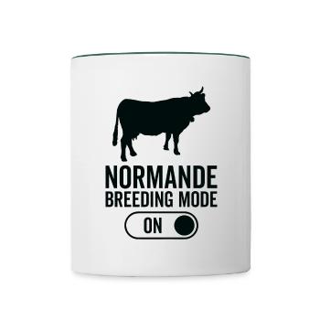 Mode d’élevage de vaches activé - Normande - Mug contrasté - blanc/vert foncé - Devant