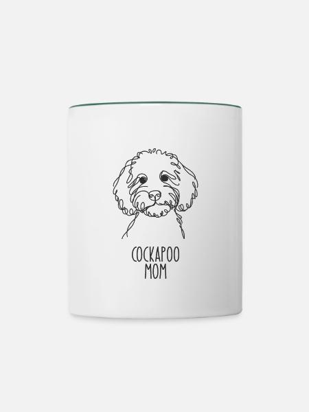 Line Art Mom - Cockapoo - Tasse zweifarbig - Weiß/Dunkelgrün