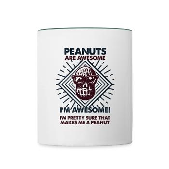 Les cacahuètes sont excellentes - Mama Dad - Mug contrasté - blanc/vert foncé - Devant