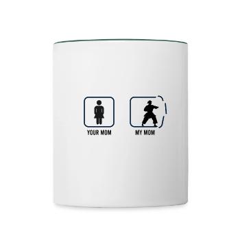 Ton Karaté Maman Ma Maman - Mug contrasté - blanc/vert foncé - Devant