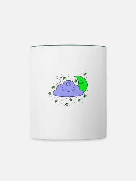 Wolke - Tasse zweifarbig - Weiß/Dunkelgrün