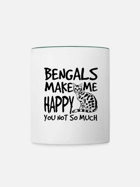 Bengal Katze - Tasse zweifarbig - Weiß/Dunkelgrün