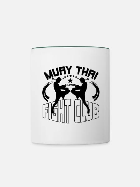 Muay Thai Geschenk - Tasse zweifarbig - Weiß/Dunkelgrün