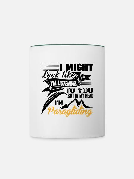 Paragliding - Tasse zweifarbig - Weiß/Dunkelgrün