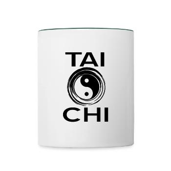 Tai Chi - Tasse zweifarbig - Weiß/Dunkelgrün - Vorne