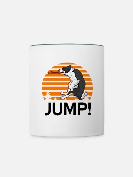 Border Collie - Tasse zweifarbig - Weiß/Dunkelgrün