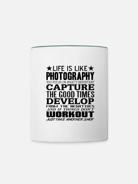 Fotograf - Tasse zweifarbig - Weiß/Dunkelgrün