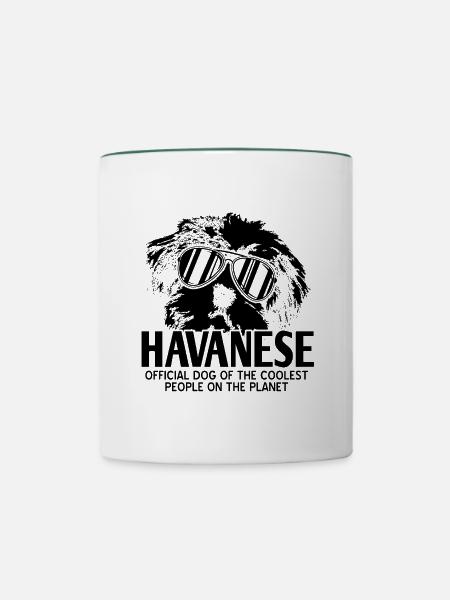 Havanese - Tasse zweifarbig - Weiß/Dunkelgrün
