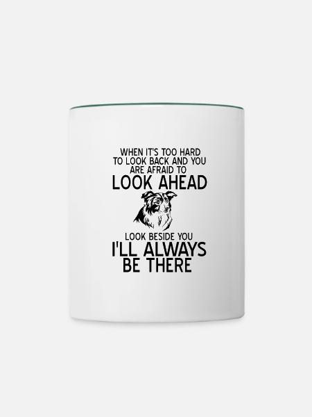 Border Collie - Tasse zweifarbig - Weiß/Dunkelgrün