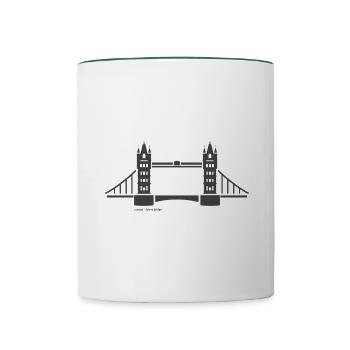 London Tower Bridge Icon - Tasse zweifarbig - Weiß/Dunkelgrün - Vorne