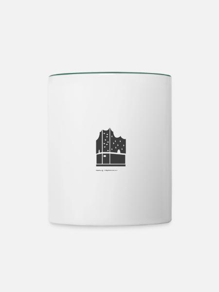 Hamburg Elbphilharmonie Icon - Tasse zweifarbig - Weiß/Dunkelgrün