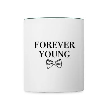 Forever Young - Tasse zweifarbig - Weiß/Dunkelgrün - Vorne