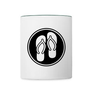 Flip-flops icon - Contrasting Mug - white/dark green - Front