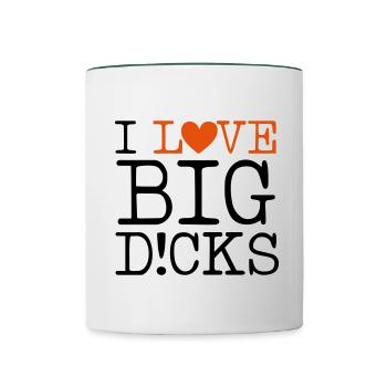 big dicks love - Contrasting Mug - white/dark green - Front