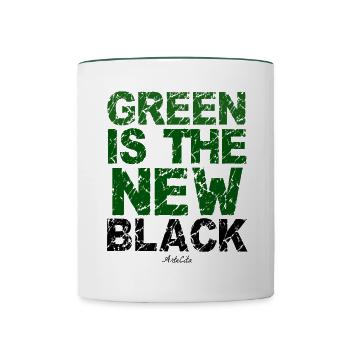 Green is the new black - Contrasting Mug - white/dark green - Front