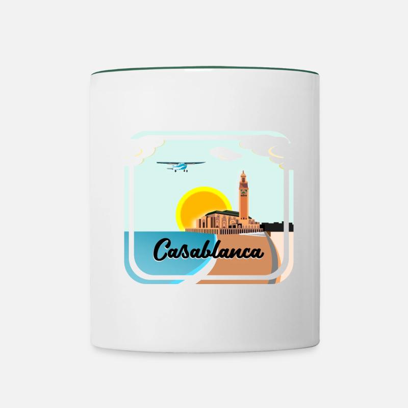 Casablanca Maroc - Mug contrasté - blanc/vert foncé