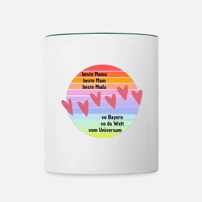 Beste Mama der Welt - Muttertag - Tasse zweifarbig - Weiß/Dunkelgrün