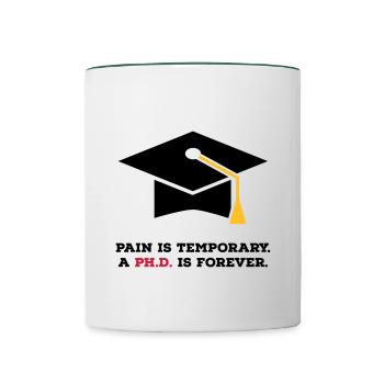 phd - Mug contrasté - blanc/vert foncé - Devant