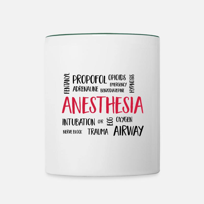 anesthesiacluster - Mug contrasté - blanc/vert foncé