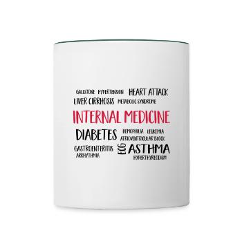 internal medicine - Contrasting Mug - white/dark green - Front