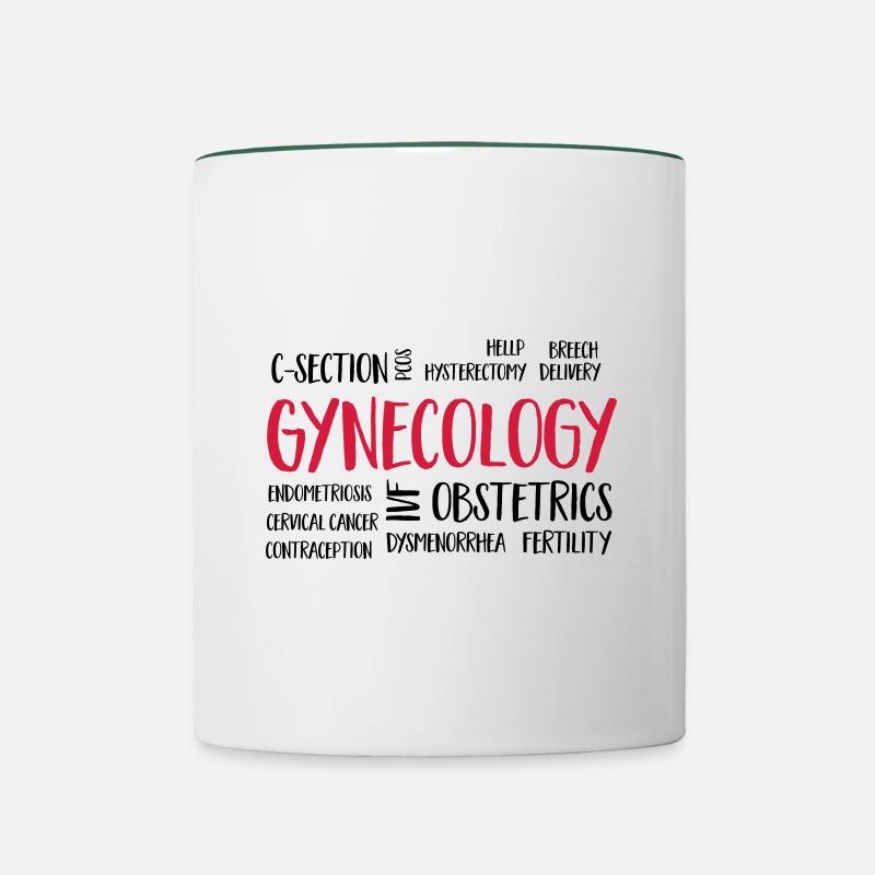 gyncloudeng - Mug contrasté - blanc/vert foncé