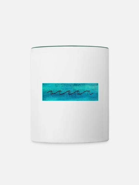 Ocean Ozean - Tasse zweifarbig - Weiß/Dunkelgrün