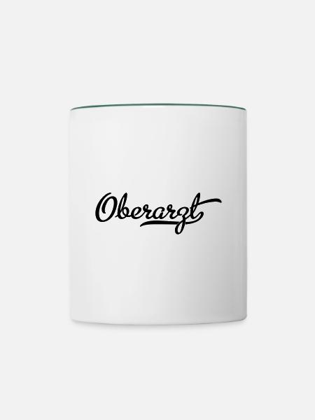 oberarzt - Tasse zweifarbig - Weiß/Dunkelgrün