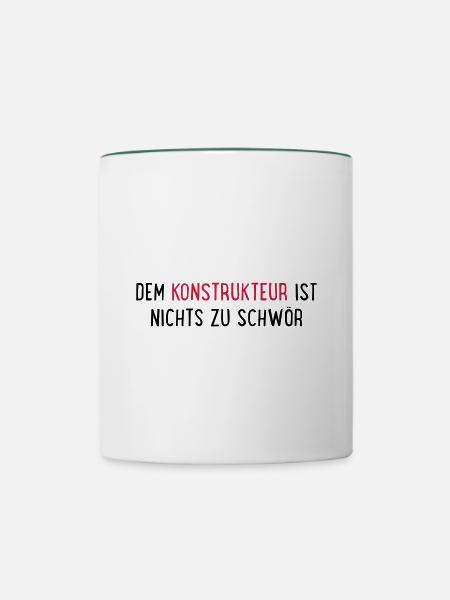 konstrukteur - Tasse zweifarbig - Weiß/Dunkelgrün