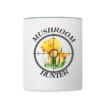MUSHROOM HUNTER - Tasse zweifarbig - Weiß/Dunkelgrün - Vorne