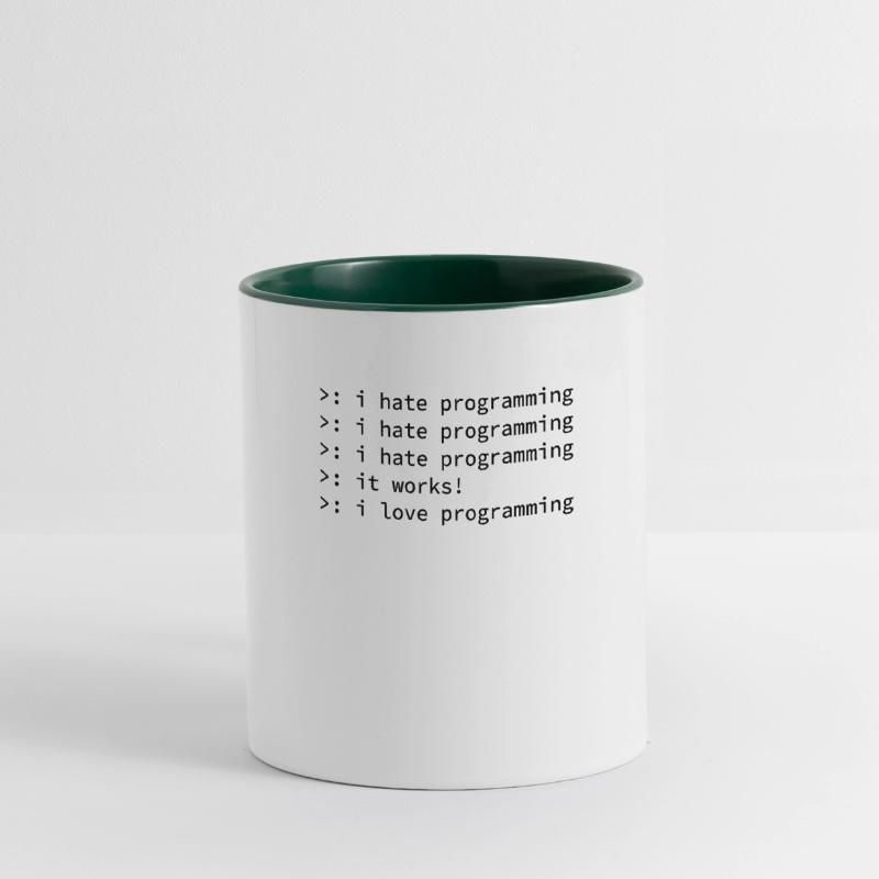 Programmierer Coden Hass Nerd Geek lustig Geschenk Tasse zweifarbig