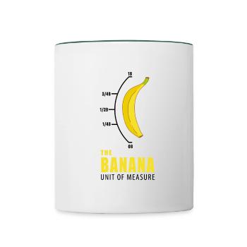 Banana Unit of Measurement Yellow Nerd Funny Gift - Contrasting Mug - white/dark green - Front