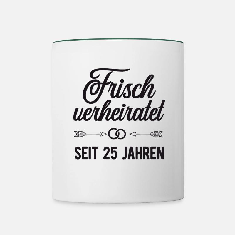 Silver Wedding Silver Wedding 25 Years - Contrasting Mug - white/dark green