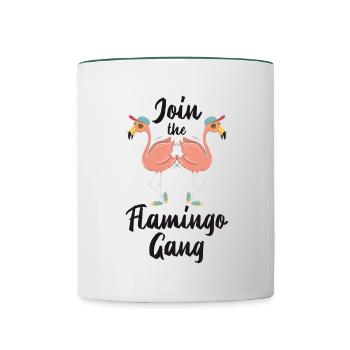 flamant - Mug contrasté - blanc/vert foncé - Devant