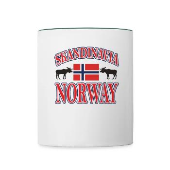 Norway Skandinavia - Mug contrasté - blanc/vert foncé - Devant