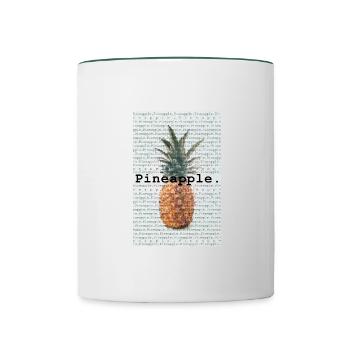 Ananas Pineapple - Contrasting Mug - white/dark green - Front