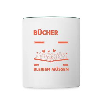 Bücher Bieten Uns Einen Zufluchtsort Wenn Wir Blei - Tasse zweifarbig - Weiß/Dunkelgrün - Vorne