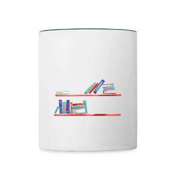 Zu Viele Bücher?! Du Meinst Vielleicht Zu Wenig Bü - Tasse zweifarbig - Weiß/Dunkelgrün - Vorne