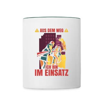 Aus Dem Weg Ich Bin Im Einsatz Jugendfeuerwehr Ges - Tasse zweifarbig - Weiß/Dunkelgrün - Vorne