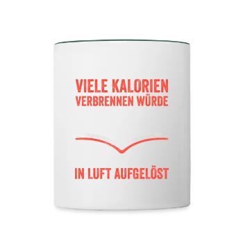 Wenn Lesen Genauso Viele Kalorien Verbrennen Würde - Tasse zweifarbig - Weiß/Dunkelgrün - Vorne