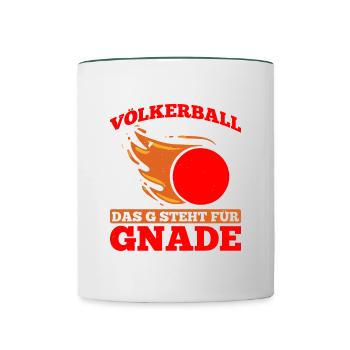 Dodgeball The G signifie don de grâce - Mug contrasté - blanc/vert foncé - Devant