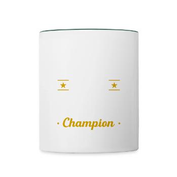 Einzig Wahrer Völkerball Champion Geschenk - Tasse zweifarbig - Weiß/Dunkelgrün - Vorne